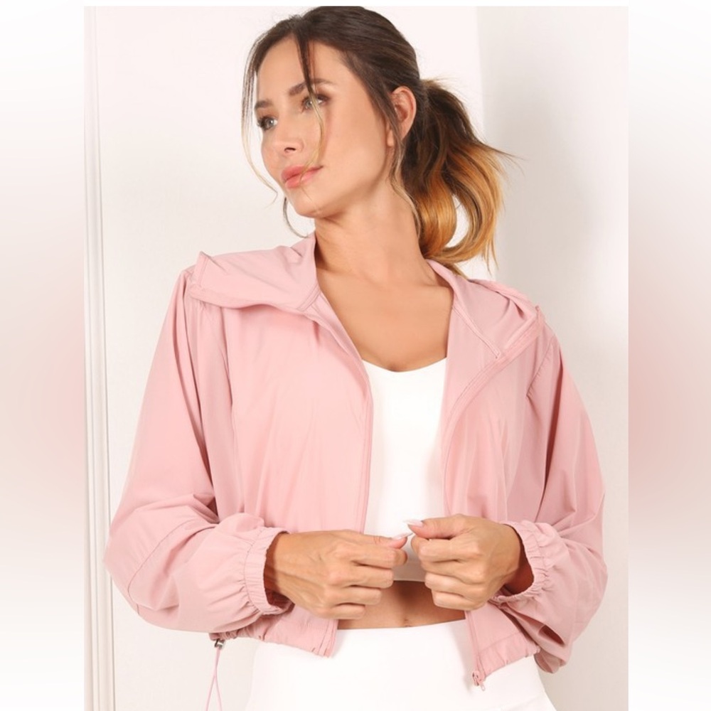 Pink Windbreaker With Hood NWT